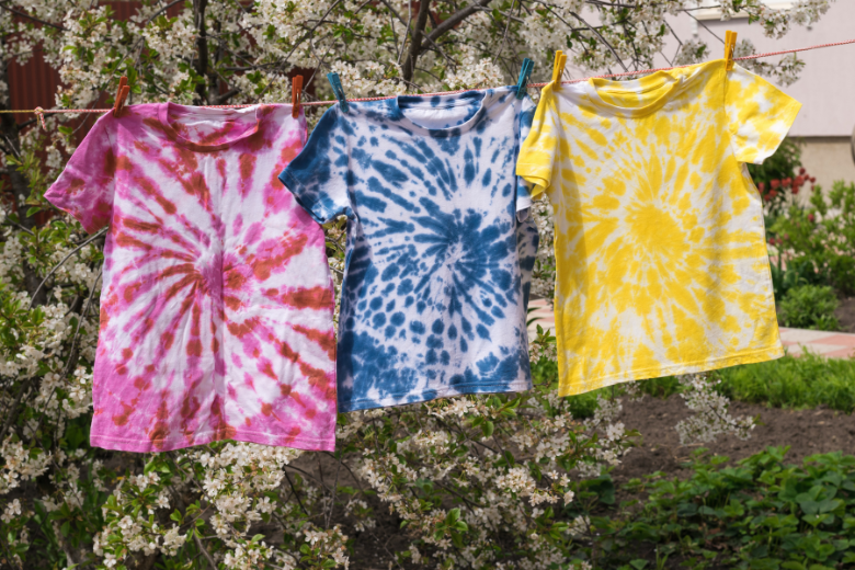 tie-dye-shirts-hanging-outsides-on-wires